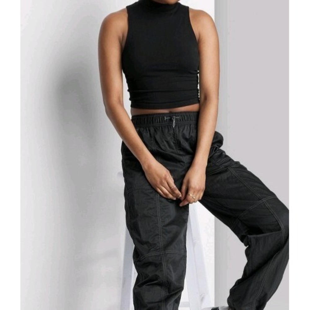 Women's Mock Turtleneck Tank Bodysuit - A New Day L black